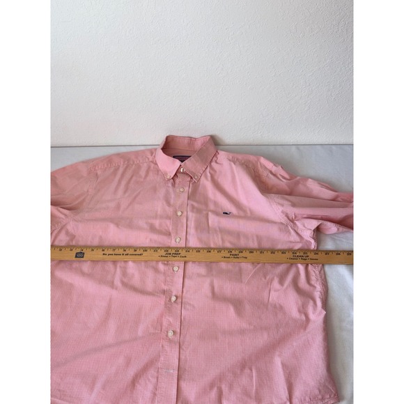 Vineyard Vines Whale Shirt Mens XL orange Gingham Check Button Down 100% Cotton - Picture 4 of 8
